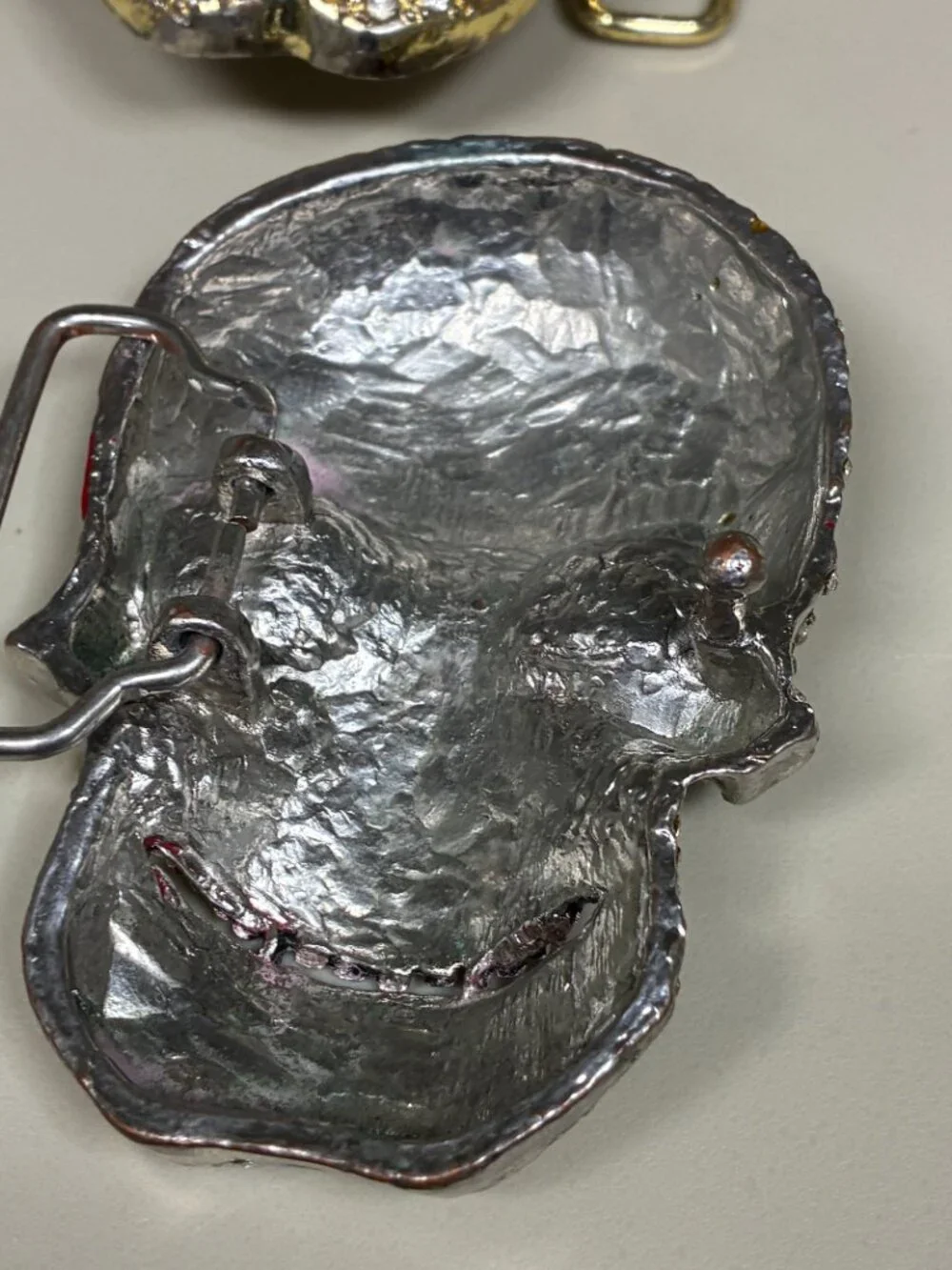 Lot of 6 Belt Buckles Vintage Biker Skull Rhinestone Jack Daniels Nitro Circus